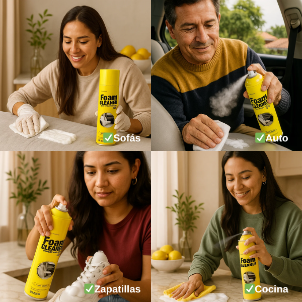 🎁2X1 - ESPUMA LIMPIADORA MULTIUSO: ¡úsala en el auto, en la cocina, hasta en tus zapatillas!