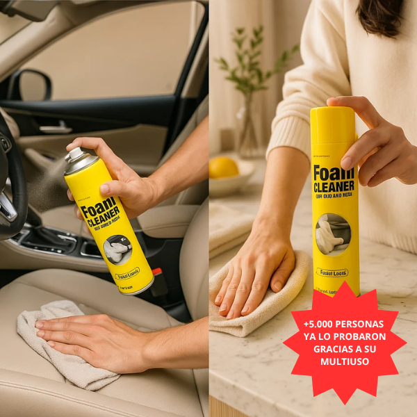 🎁2X1 - ESPUMA LIMPIADORA MULTIUSO: ¡úsala en el auto, en la cocina, hasta en tus zapatillas!
